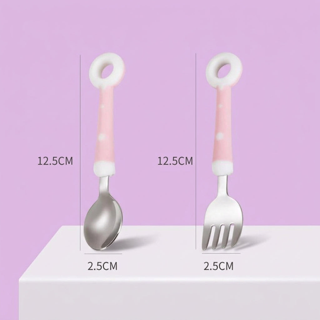 Donut Kids Cutlery - Fork & Spoon with Case