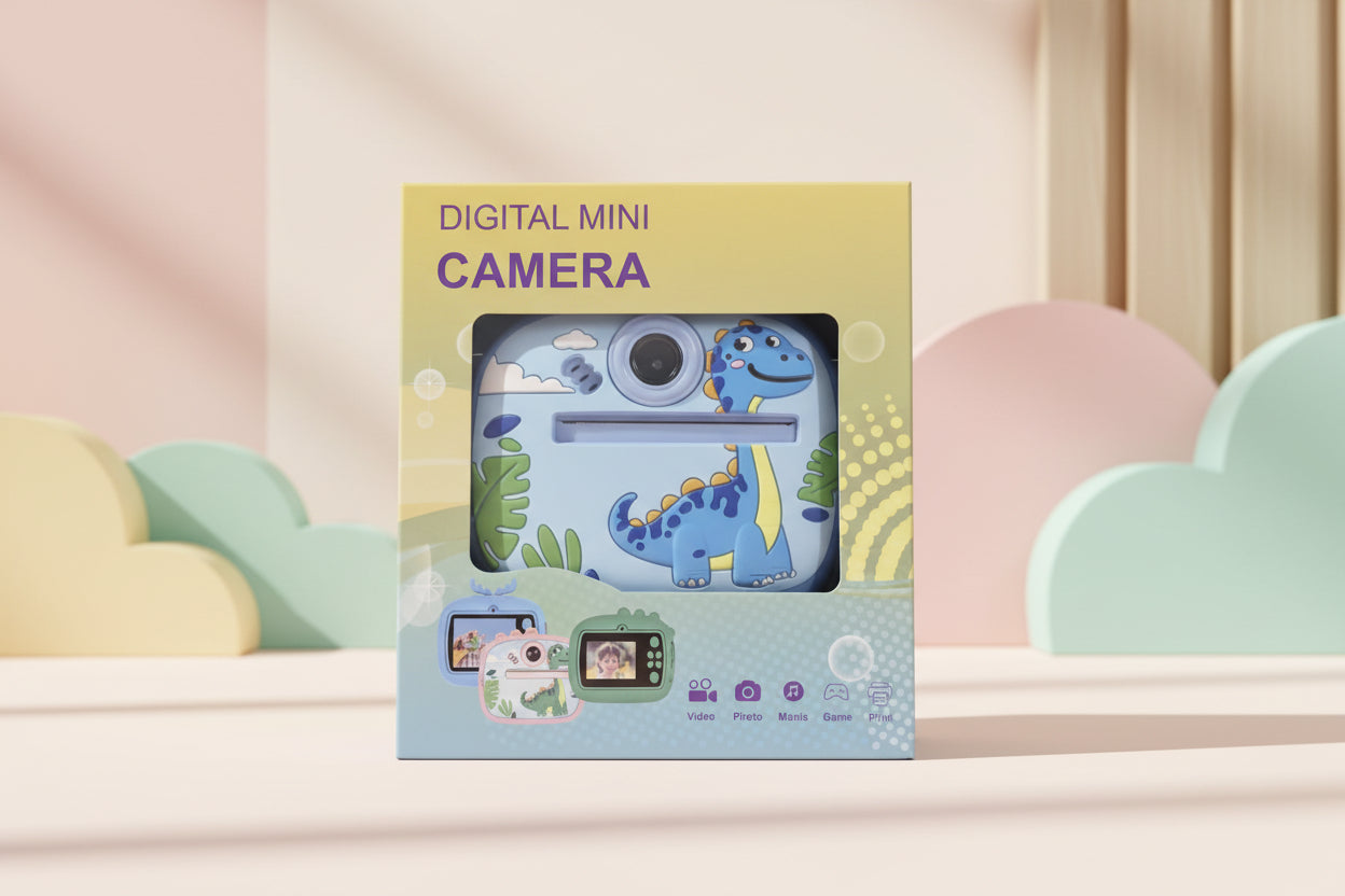 Kids Dinosaur Instant Print Camera with Silicone Case
