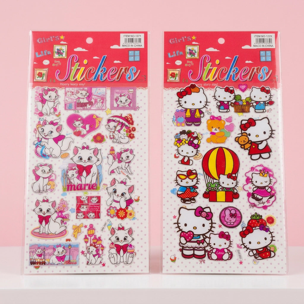 3D Hello Kitty & Marie Stickers (Pack of 2 Sheets)