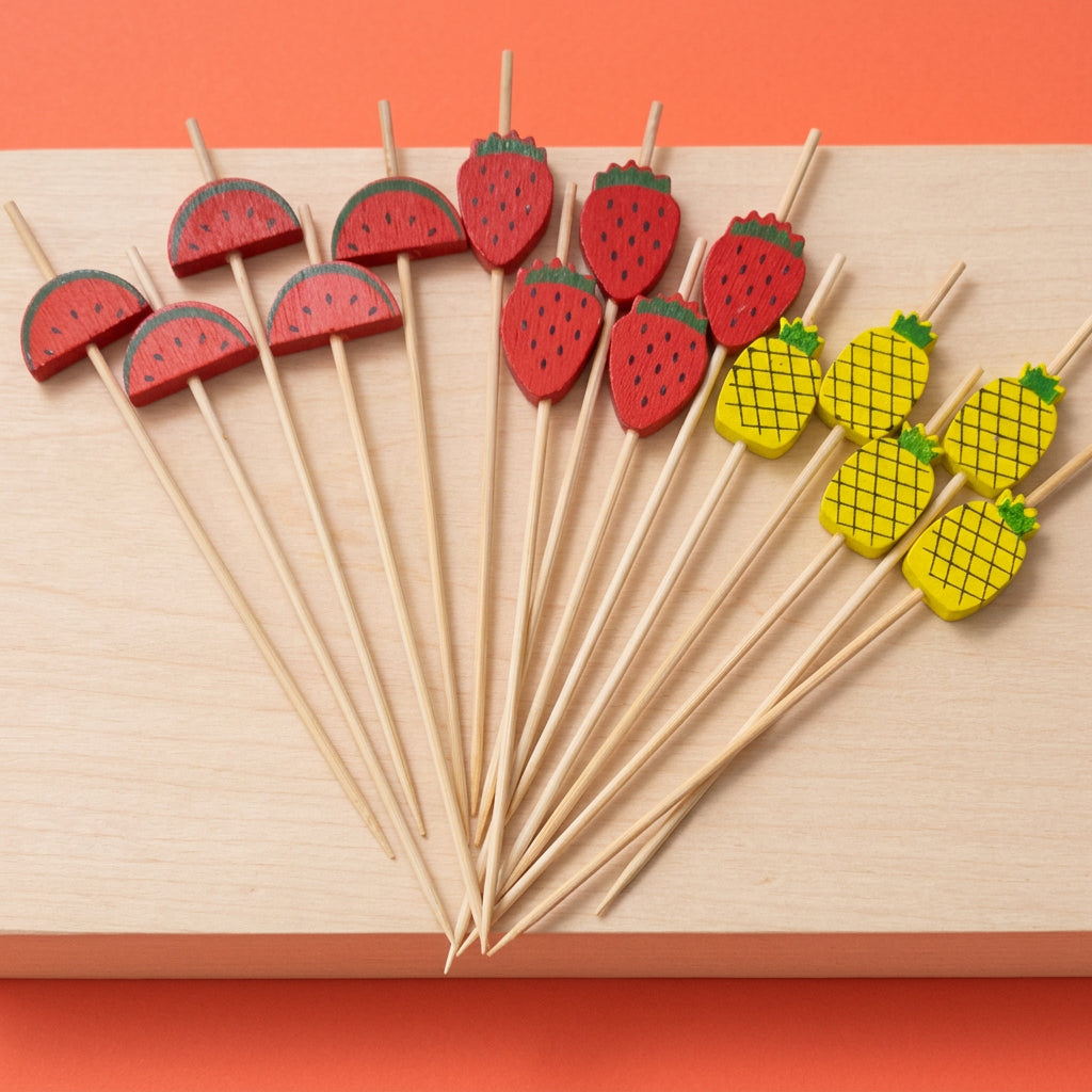 Wooden Fruit Food Picks - 15 pc
