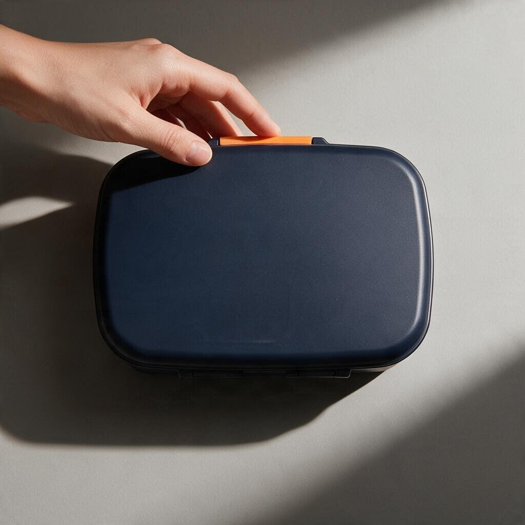 Premium Stainless Steel Bento Lunchbox - Dark Blue