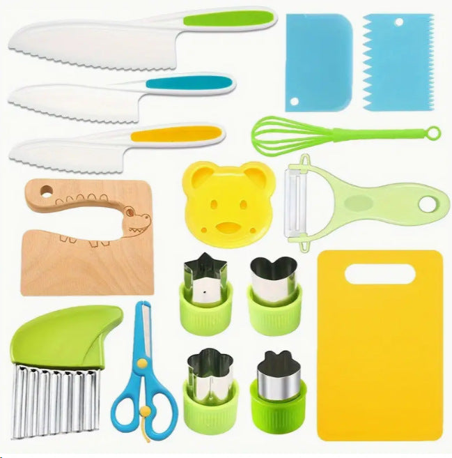 Child Friendly Fruits & Vegetable Cutting Set (16 Pcs)