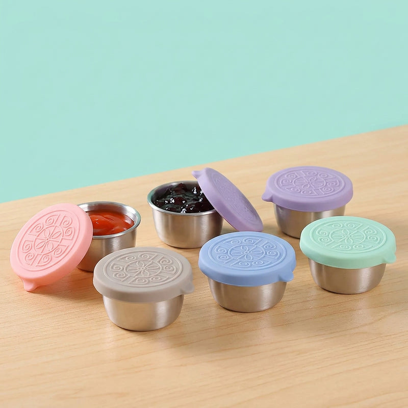 Small Stainless Steel Sauce Container with Silicon Lid