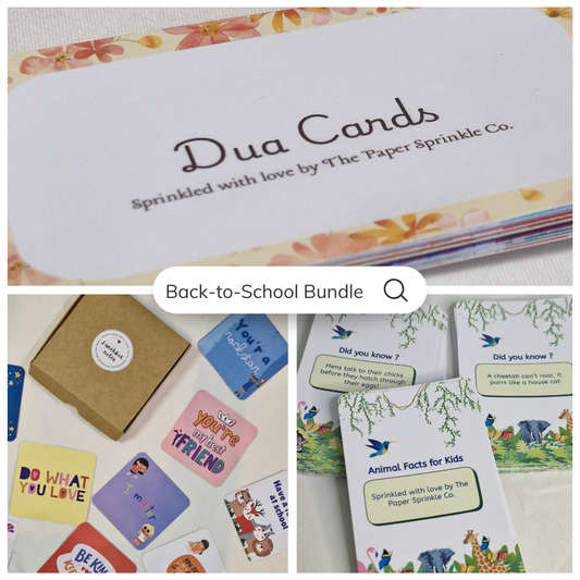 Lunchbox Notes, Dua Cards & Animal Fact cards