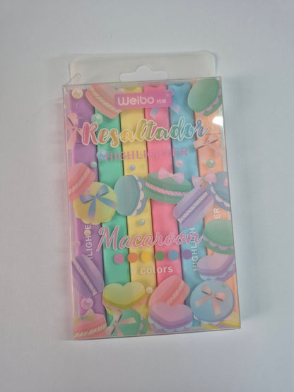 Macaron Pastel Highlighter Markers Set Of 6