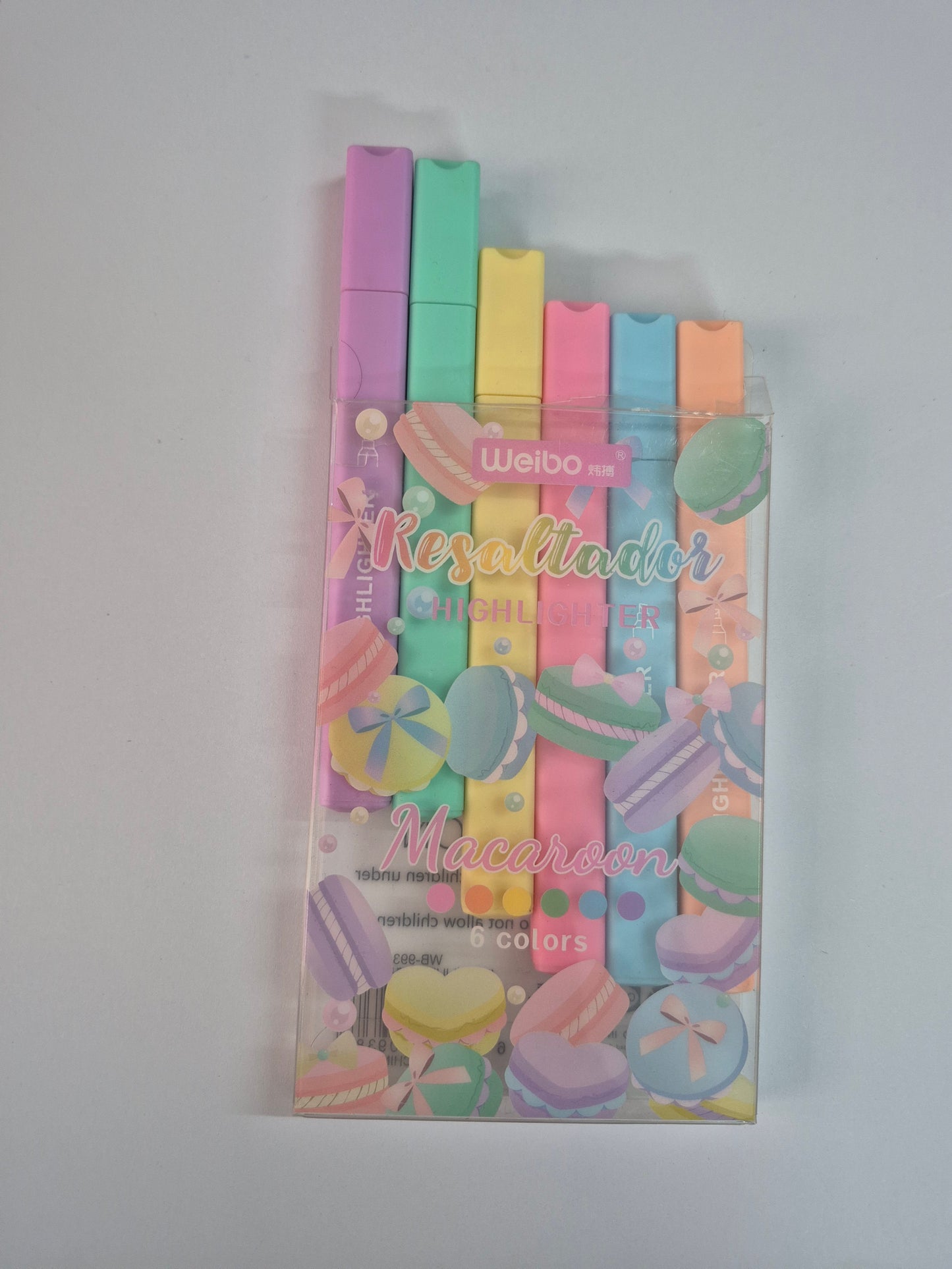 Macaron Pastel Highlighter Markers Set Of 6