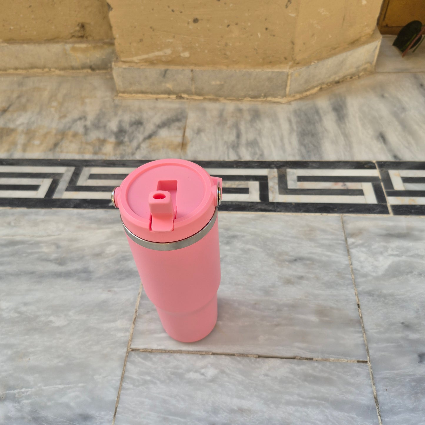 Stainless Steel Bottle with top handle with straw inside (890ml)