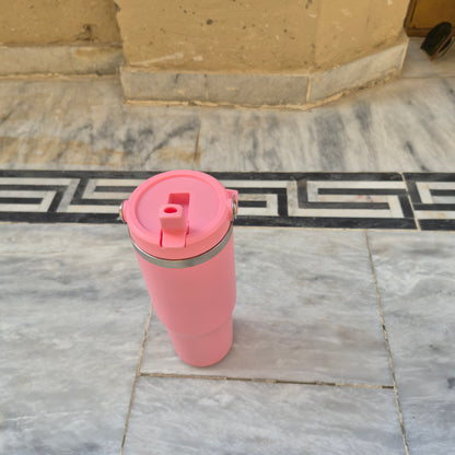Stainless Steel Bottle with top handle with straw inside (890ml)