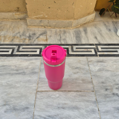 Stainless Steel Bottle with top handle with straw inside (890ml)