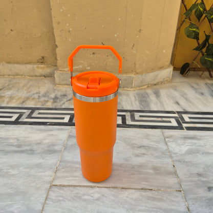 Stainless Steel Bottle with top handle with straw inside (890ml)
