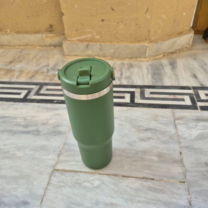 Stainless Steel Bottle with top handle with straw inside (890ml)