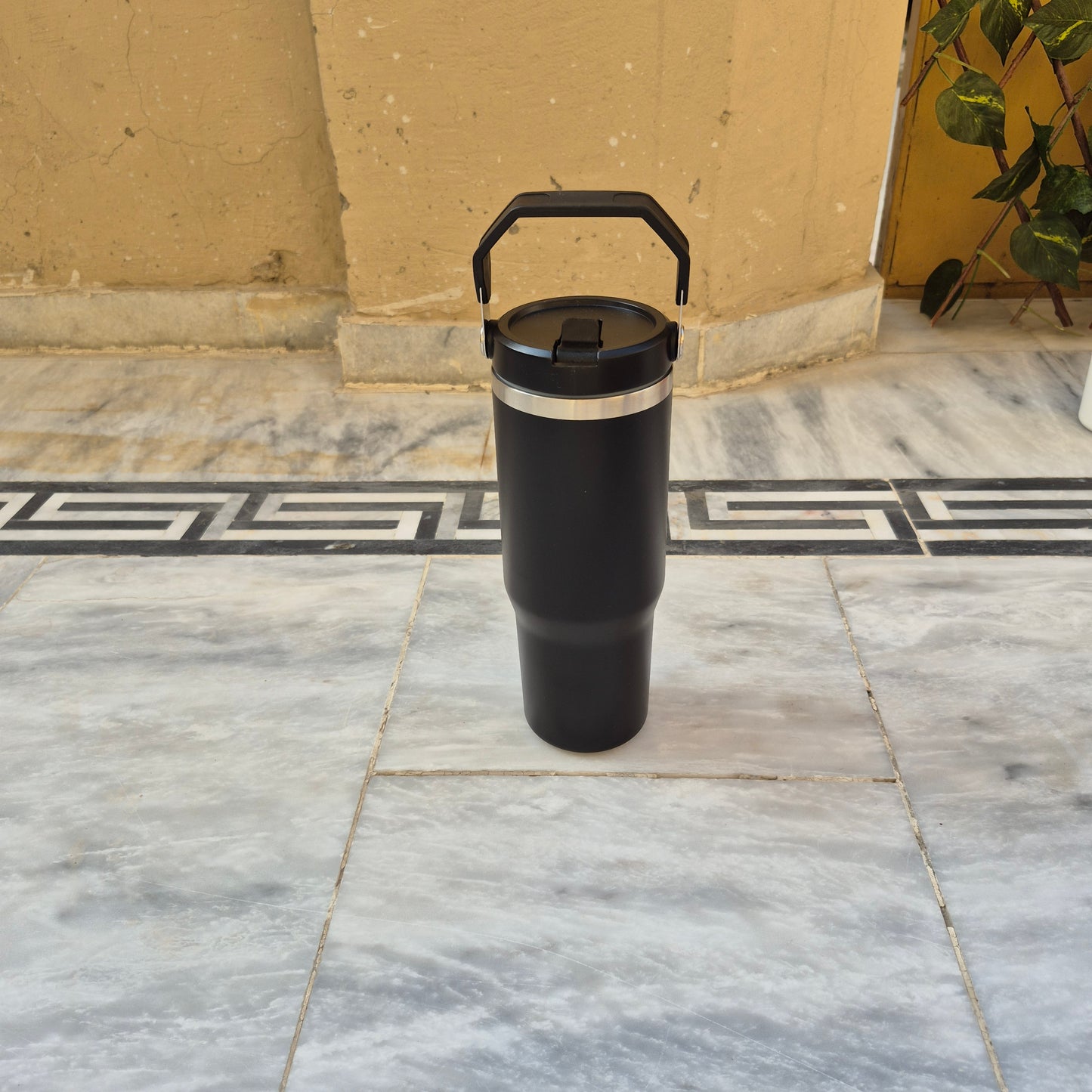 Stainless Steel Bottle with top handle with straw inside (890ml)