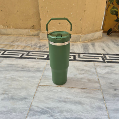 Stainless Steel Bottle with top handle with straw inside (890ml)