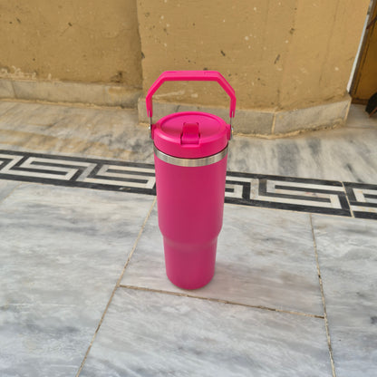 Stainless Steel Bottle with top handle with straw inside (890ml)