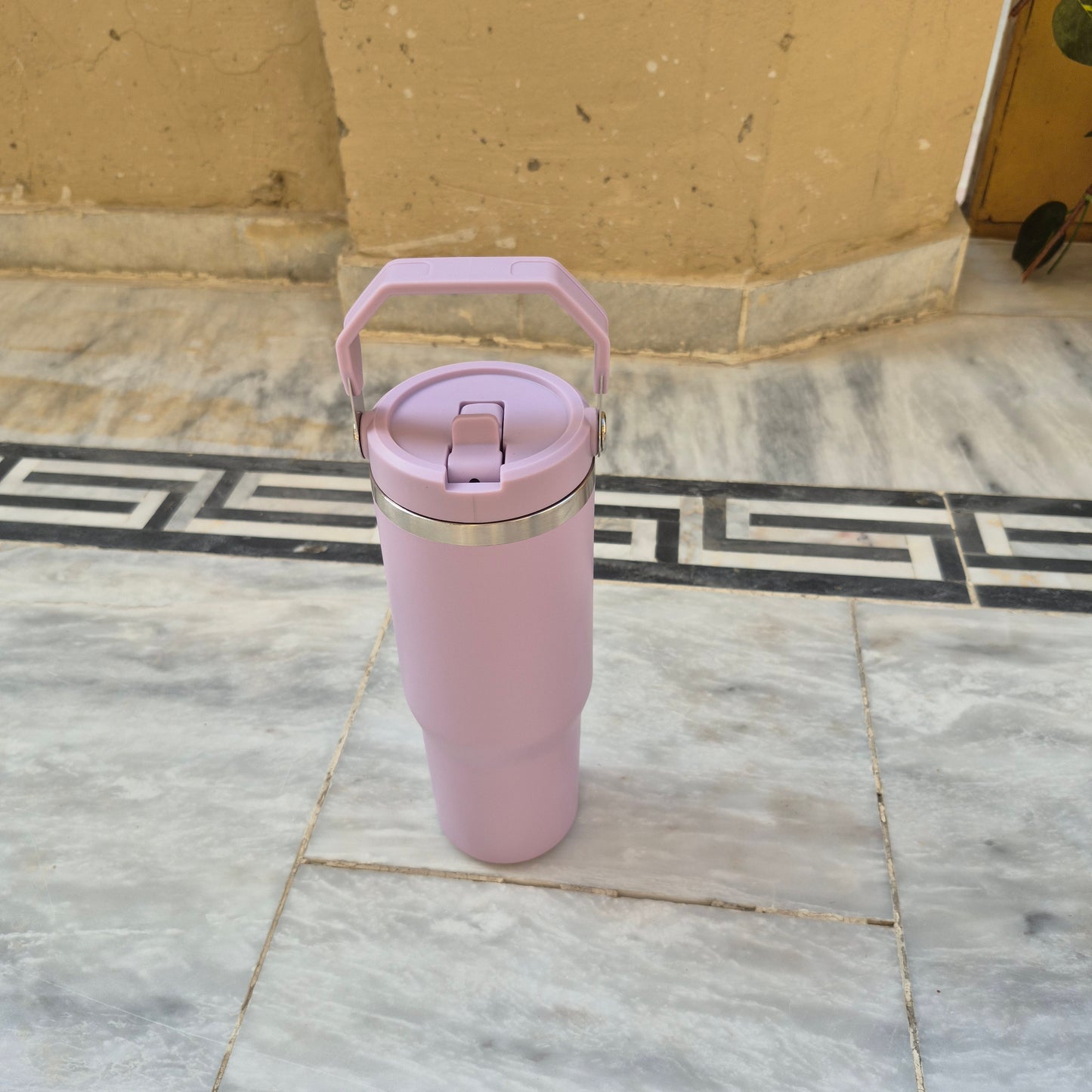 Stainless Steel Bottle with top handle with straw inside (890ml)