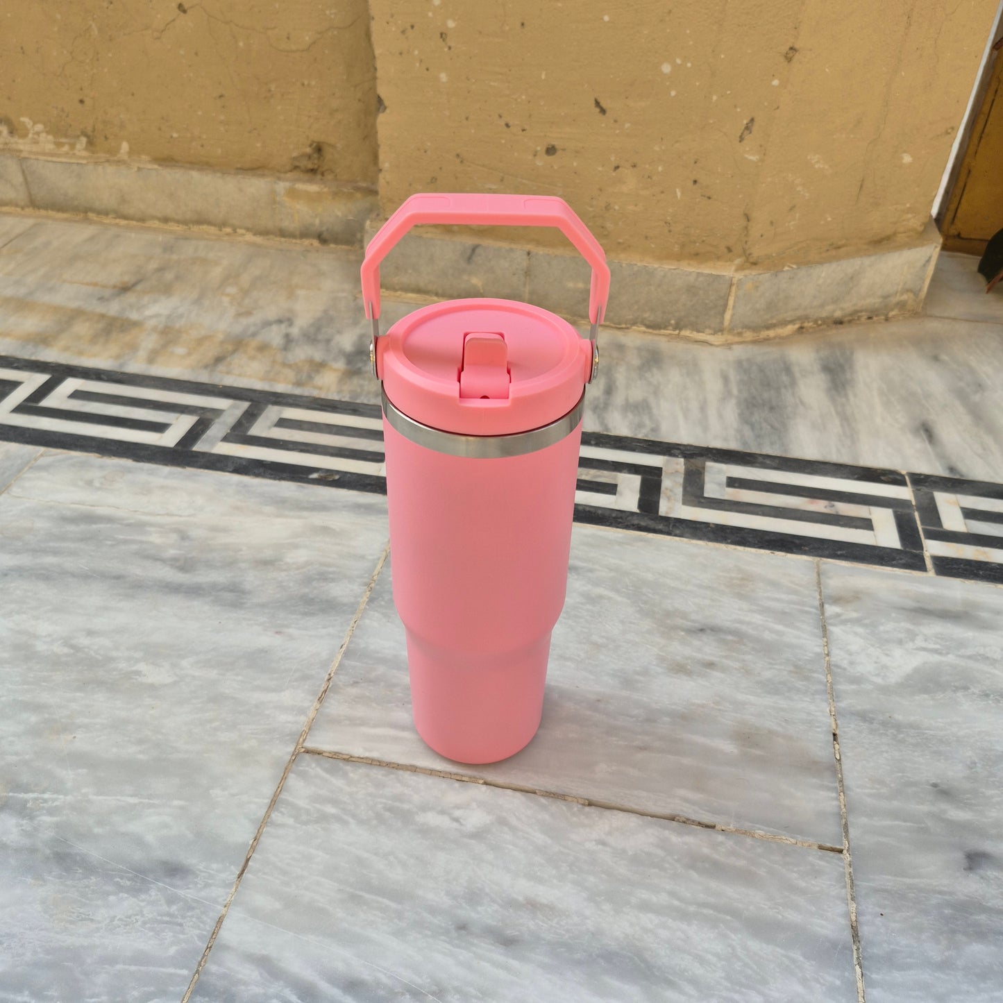 Stainless Steel Bottle with top handle with straw inside (890ml)