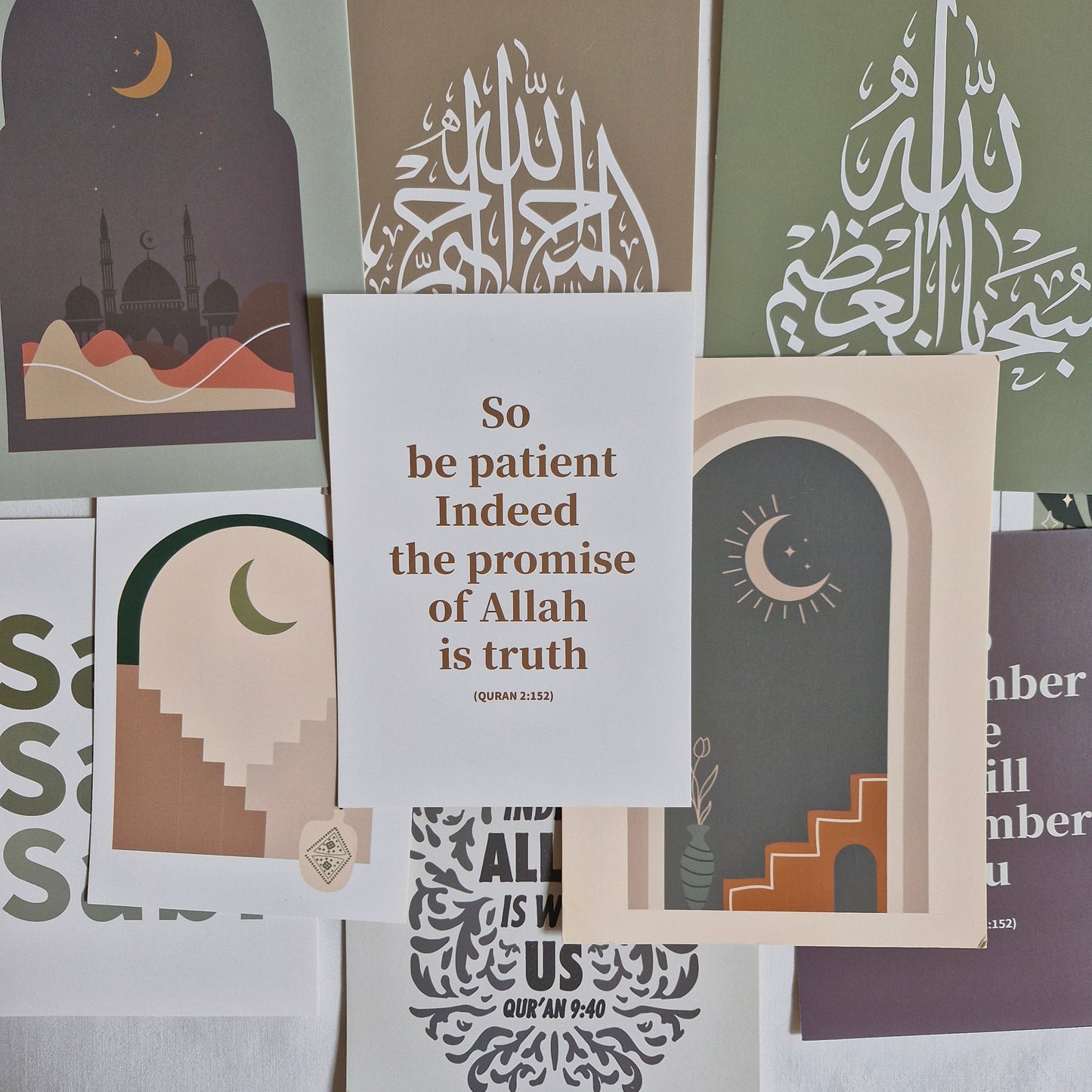 Islamic Aesthetic Wall Collage (15 Pieces)