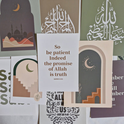 Islamic Aesthetic Wall Collage (15 Pieces)