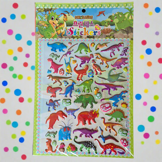 3D Dinosaur Stickers Sheet Large