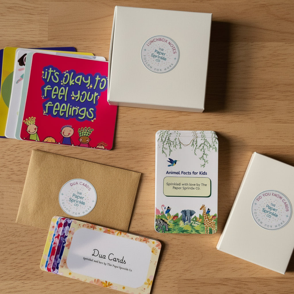 Lunchbox Notes, Dua Cards & Animal Fact cards