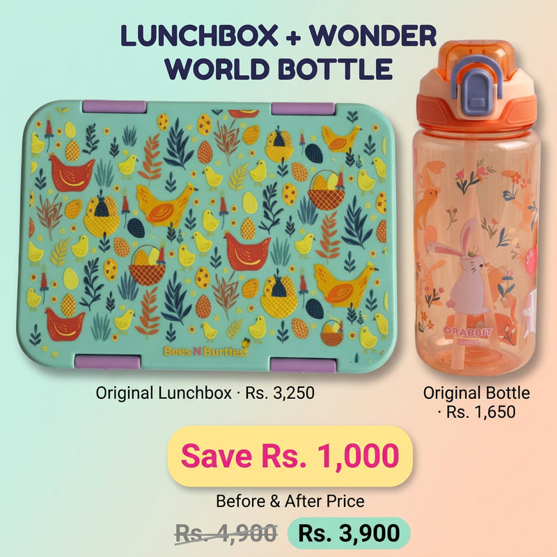 Farm Theme Lunchbox + WonderWorld Bottle Deal