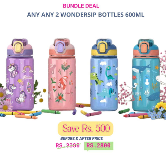 WonderSip Themed Water Bottle Bundle