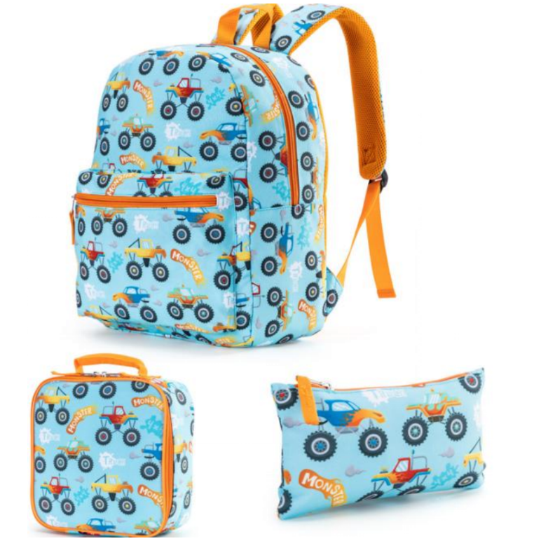 Vehicle School Bag Set (Bag + Lunch Bag + Pencil Case)