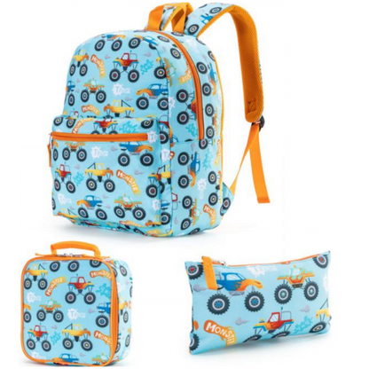 Vehicle School Bag Set (Bag + Lunch Bag + Pencil Case)