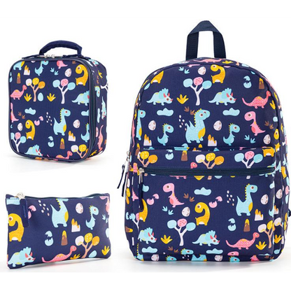 Dinosaur School Bag Set (Bag + Lunch Bag + Pencil Case)