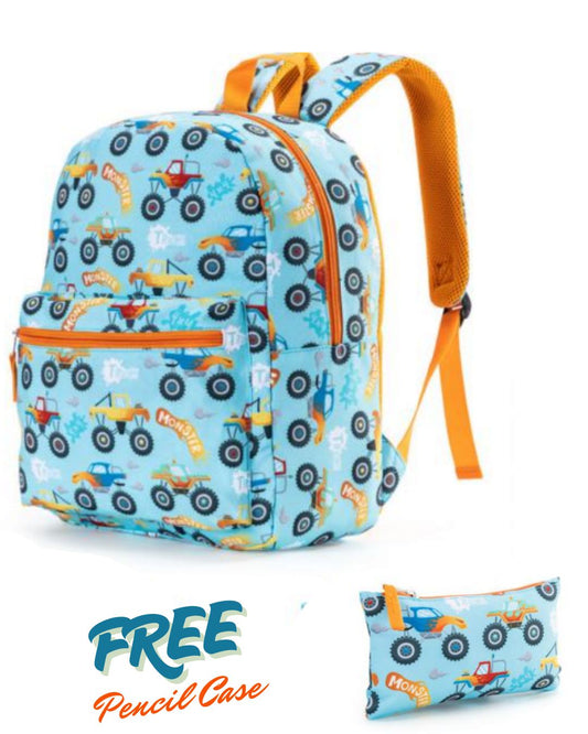 Vehicle School Bag with FREE Matching Pencil Case