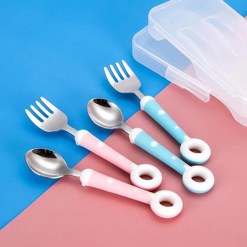 Donut Kids Cutlery - Fork & Spoon with Case
