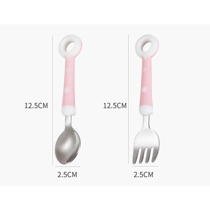 Donut Kids Cutlery - Fork & Spoon with Case