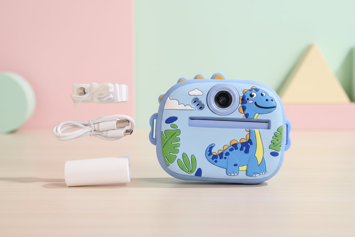 Kids Dinosaur Instant Print Camera with Silicone Case