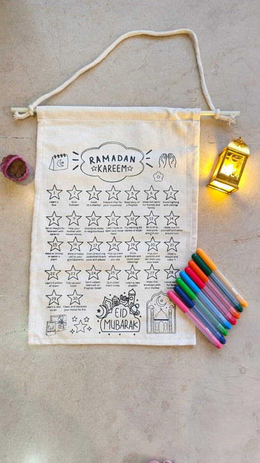 Ramadan Countdown Calender with Hanging and 12 markers