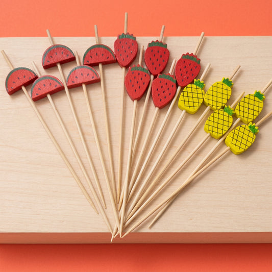 Wooden Fruit Food Picks - 15 pc