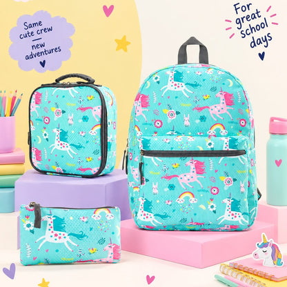 Unicorn School Bag Set (Bag + Lunch Bag + Pencil Case)