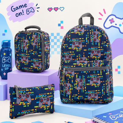 Gaming School Bag Set (Bag + Lunch Bag + Pencil Case)