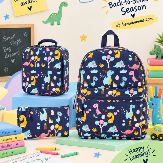 Dinosaur School Bag Set (Bag + Lunch Bag + Pencil Case)