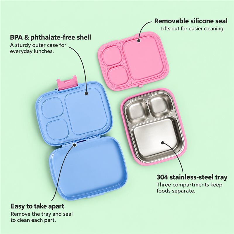 Premium Stainless Steel Bento Lunchbox - Light Blue