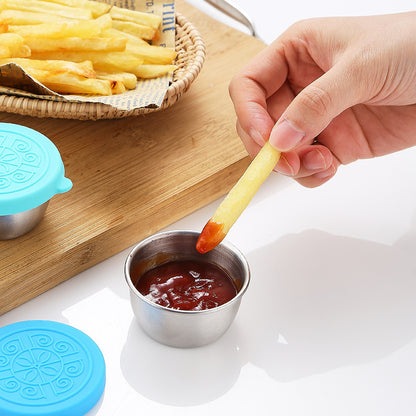 Small Stainless Steel Sauce Container with Silicon Lid