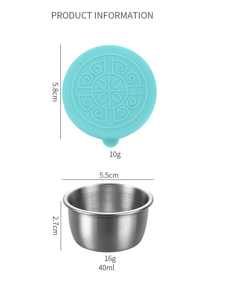 Small Stainless Steel Sauce Container with Silicon Lid