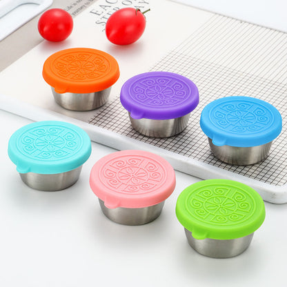 Small Stainless Steel Sauce Container with Silicon Lid