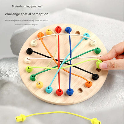 Wooden Rope Untangling Puzzle Game – Brain-Boosting Logic Toy for Kids