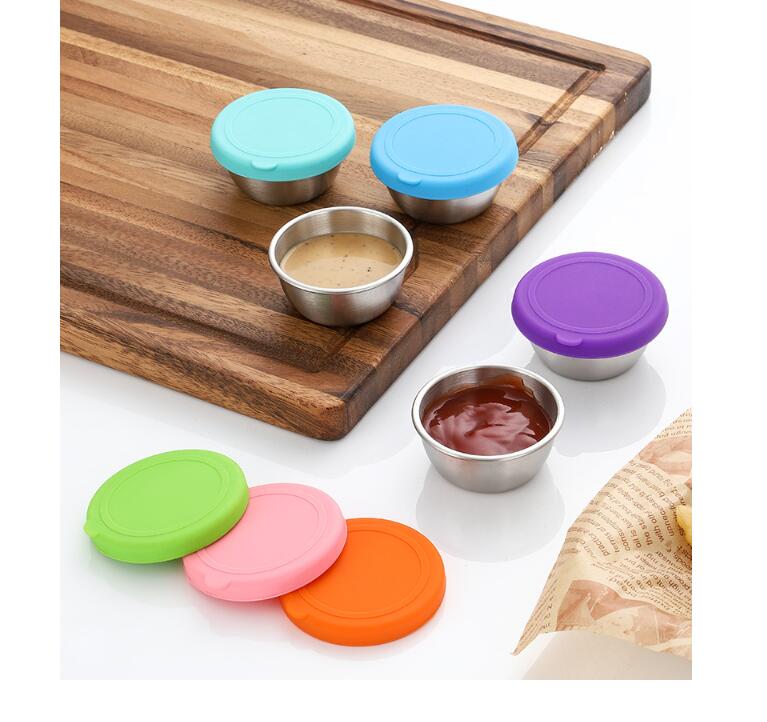 Small Stainless Steel Sauce Container with Silicon Lid