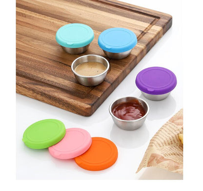 Small Stainless Steel Sauce Container with Silicon Lid