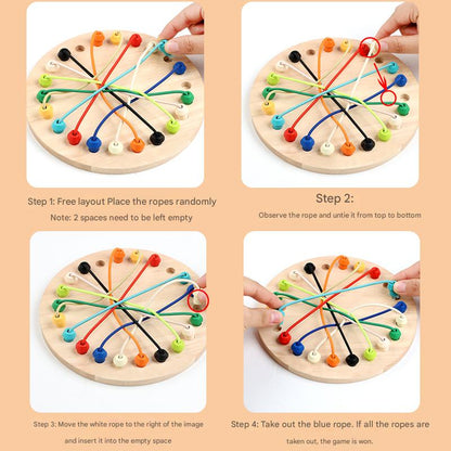 Wooden Rope Untangling Puzzle Game – Brain-Boosting Logic Toy for Kids