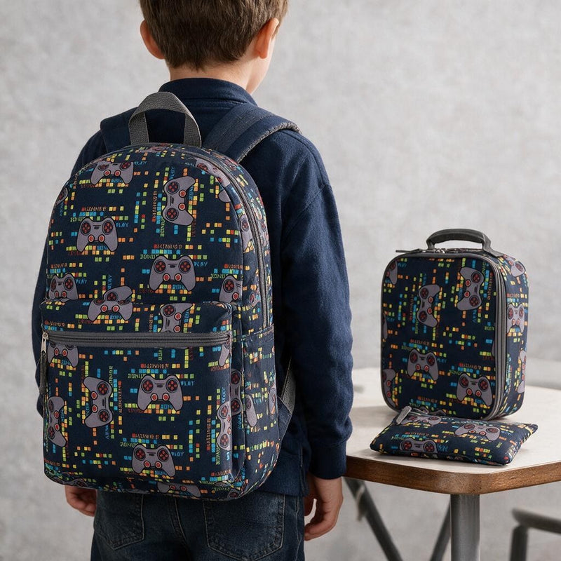 Gaming School Bag Set (Bag + Lunch Bag + Pencil Case)