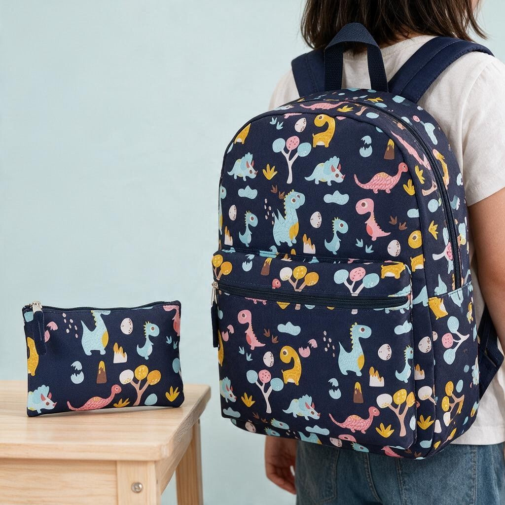 Dinosaur School Bag with FREE Matching Pencil Case