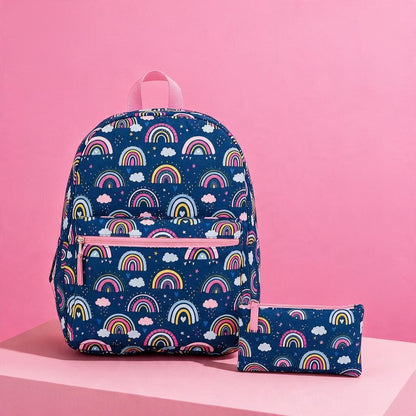 Rainbow School Bag with FREE Matching Pencil Case