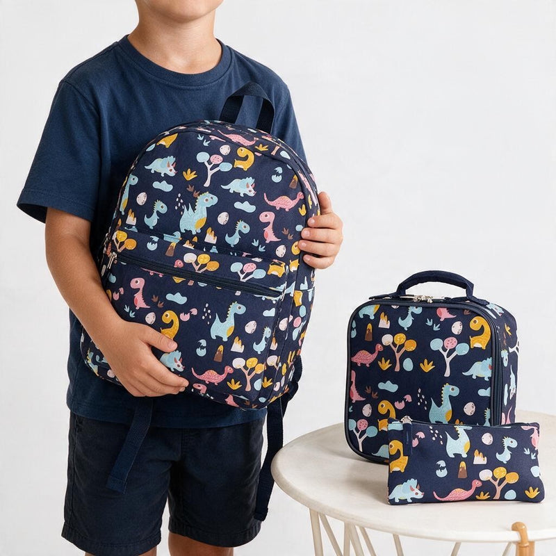 Dinosaur School Bag Set (Bag + Lunch Bag + Pencil Case)